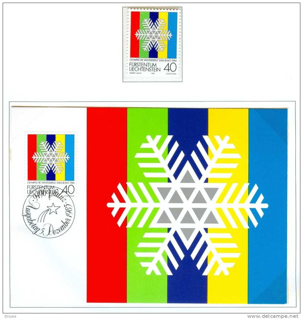 Liechtenstein Set Mint Without Hinge And 3 Maxicards With First Day Cancel - Inverno1984: Sarajevo