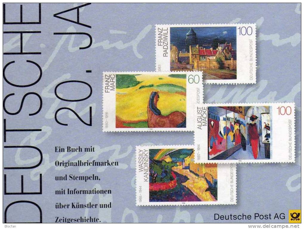 Briefmarken-Buch Edition Malerei 20.Jahrhundert Deutschland 5 Serien O 24€ Grosz Marc Macke Art Stamps Book Of Germany - Peinture & Dessin