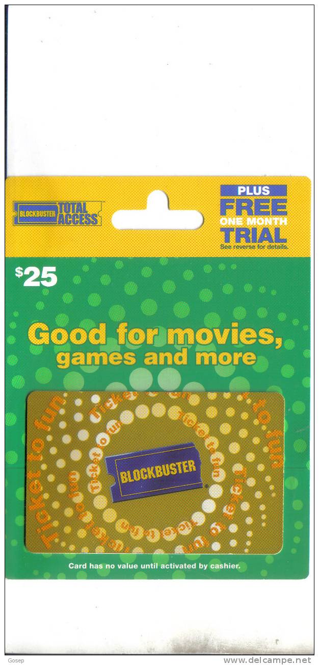 U.s.a.-good For Movies Games And More (blockbuster)-$25-mint Folder - Other & Unclassified