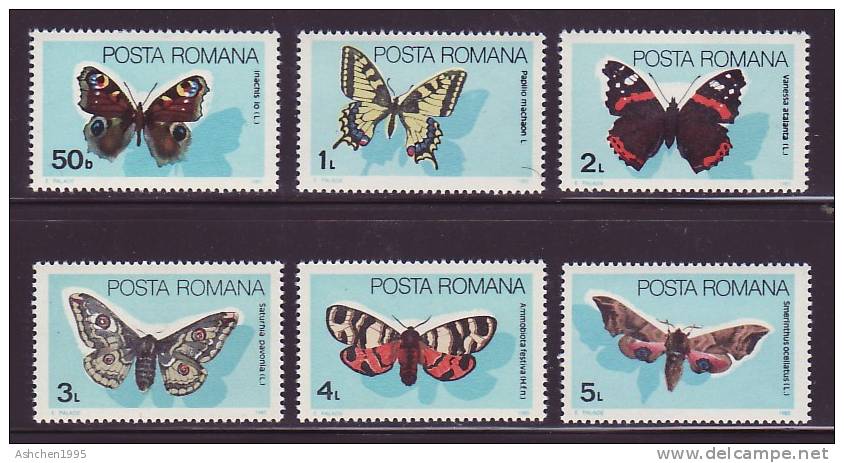 Romania Rumanien 1985, Mi 4159-4164, Butterflies --- MNH ** - Ungebraucht