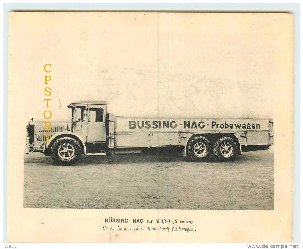 CAMION G.M.C. D'une Société De Transport En Suède + BUSSING NAG Usine Bramschweig D'Allemagne Au Dos - Pneu MICHELIN - Trucks, Vans &  Lorries