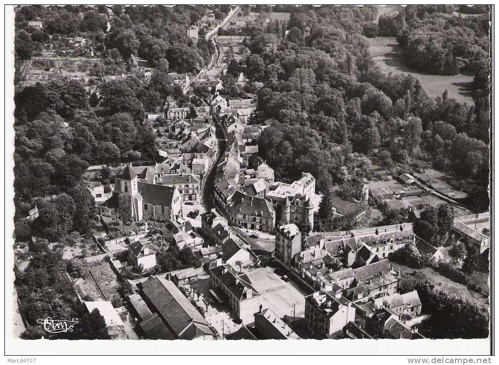 YERRES 91 Vue Aérienne Sur La Ville Editions Rancurel Carte Dentelée Véritable Photo - Yerres