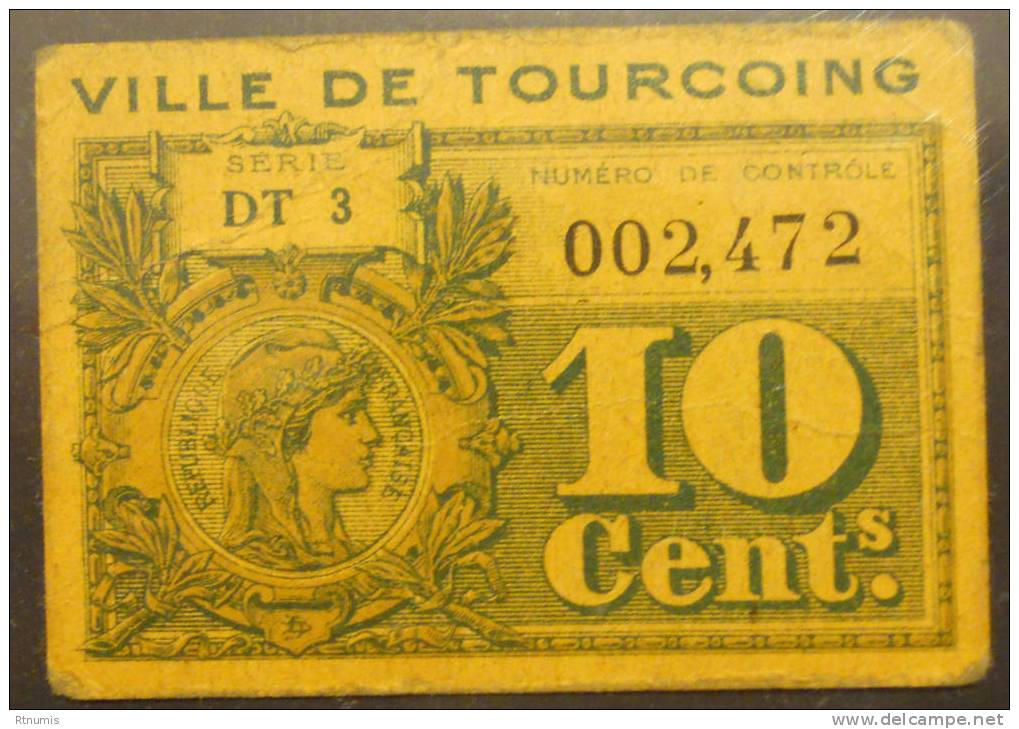 Tourcoing 59 10 Centimes Pirot 59-3236 TTB - Bonos