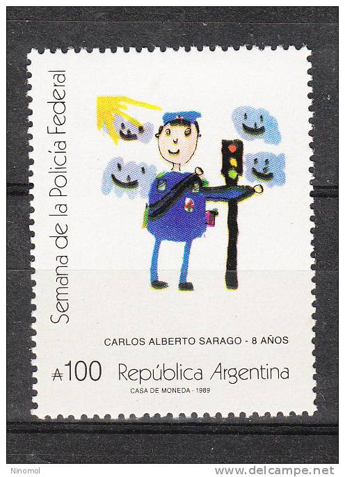 Argentina  - 1989.  Settimana  Della  Polizia.   Week  Of  The  Police.  Childish Drawing - Policia – Guardia Civil