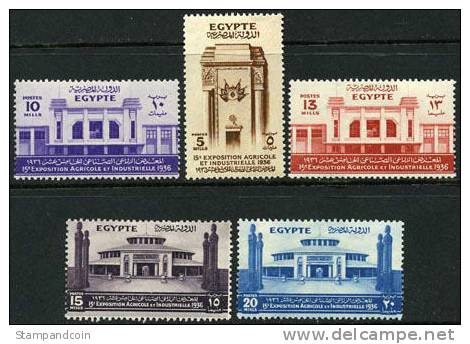 Egypt #198-202 Mint Hinged Set From 1936 - Neufs