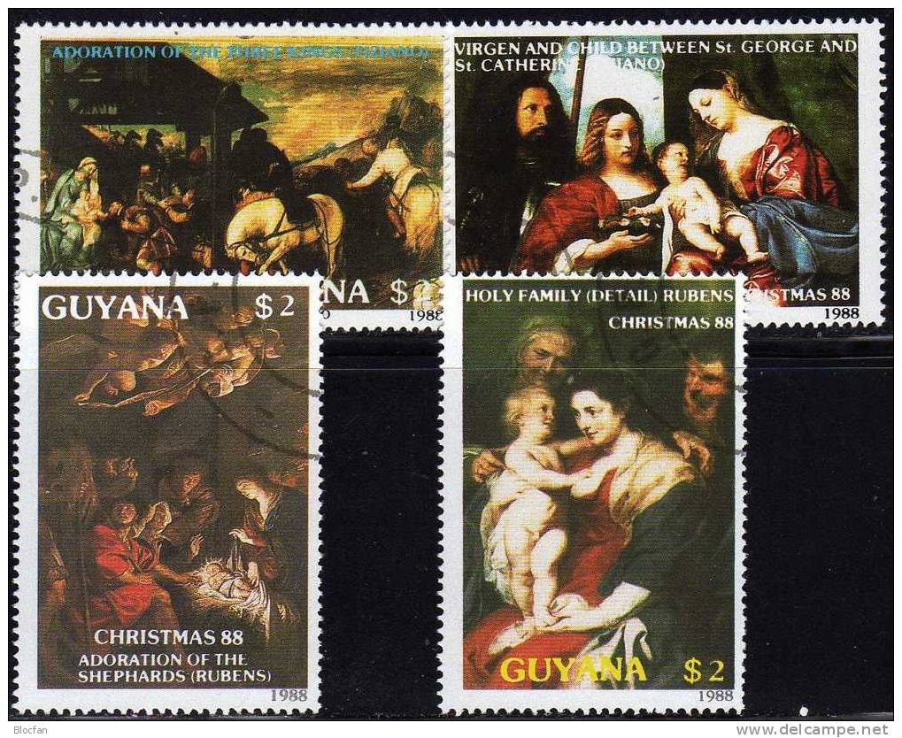 Gemälde Des Maler Tizian GUAYANA 2410/4+ Block 26 O 42€ Religiöse Gemälde - Paintings