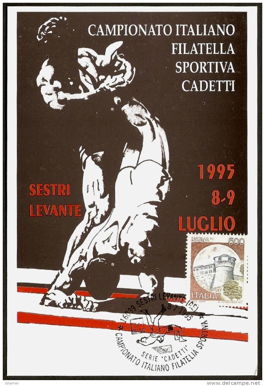 WRESTLING ITALIA SESTRI LEVANTE 1999 - CAMPIONATO ITALIANO FILATELIA SPORTIVA - LOTTA - CARTOLINA UFFICIALE - Wrestling