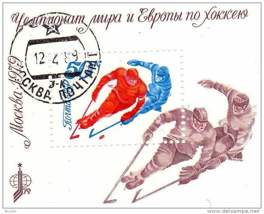 Spieler Turnier Eishockey WM 1980 Moskau Sowjetunion 4840+ Block 137 O 2€ Bloque Hb Bloc M/s Sport Sheet Bf USSR CCCP SU - Eishockey