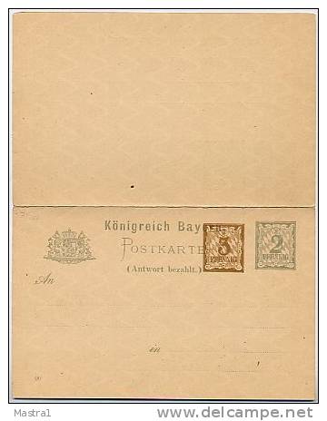 BAYERN P75/01 Antwort-Postkarte 1906 Kat. 12,00 € - Enteros Postales