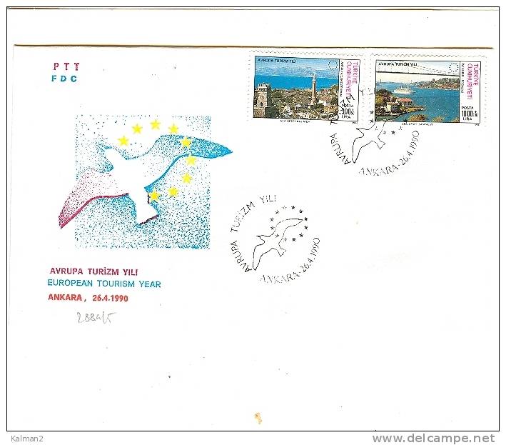 TEM1757  -  TURCHIA 1990 - " EUROPEAN TOURISM YEAR " -    FDC  26.4.1990 - EU-Organe