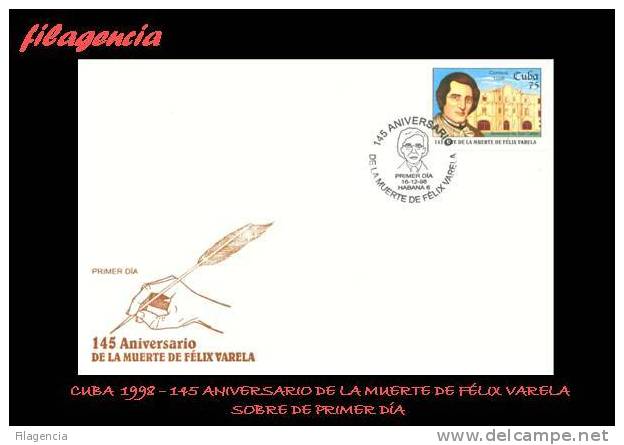 AMERICA. CUBA SPD-FDC. 1998 145 ANIVERSARIO DE LA MUERTE DE FÉLIX VARELA - FDC