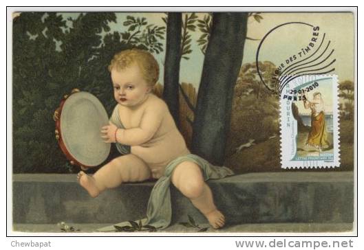 Carte Maximum 2010 - La Musique Des Timbres - Bébé Au Tambourin - Le 29.01.2010 à Paris - 2010-2019