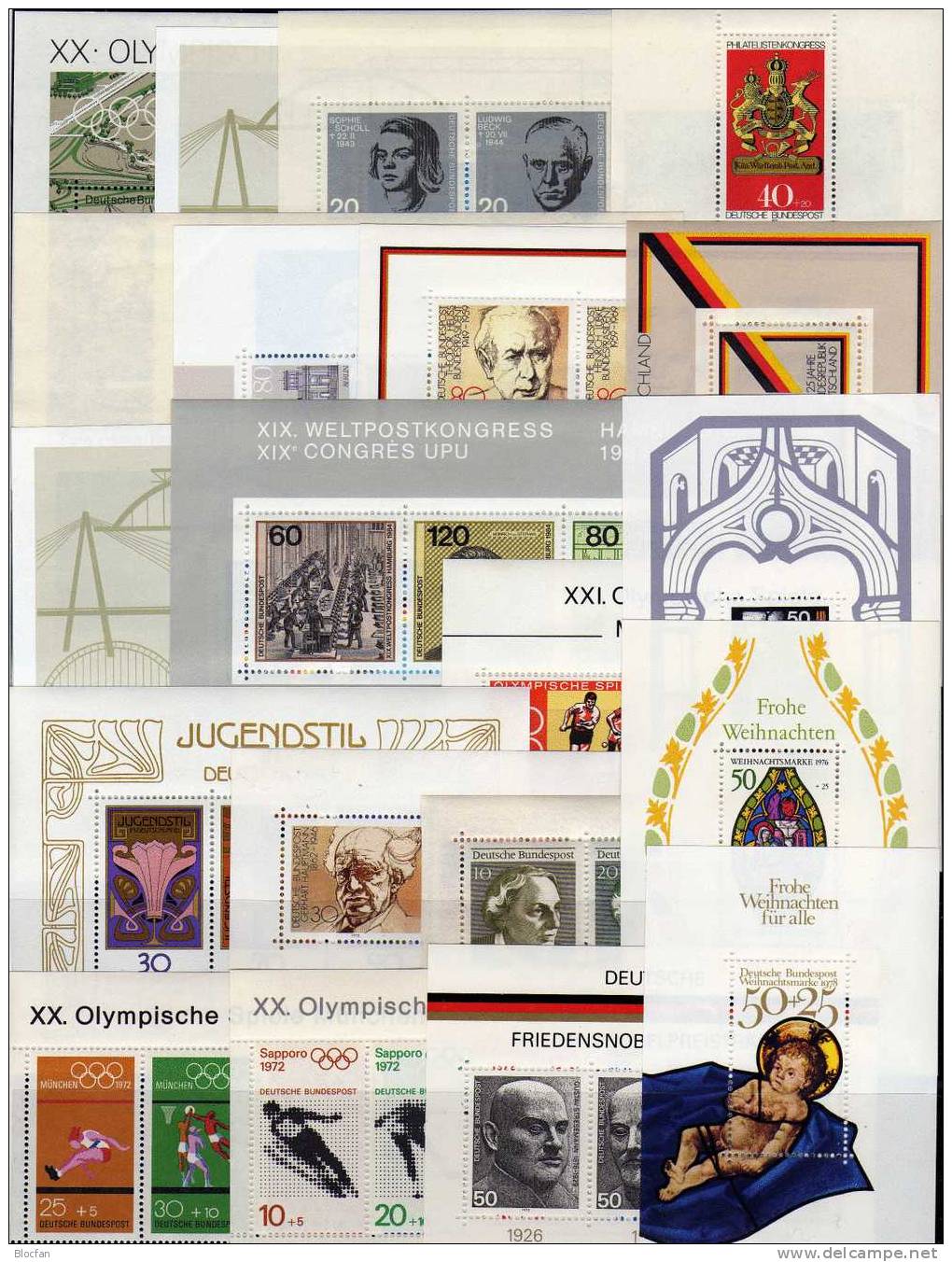 Lot BRD Block 3 Bis 22 ** 92€ Widerstand Olympiade Weihnachten Präsidenten UPU Einheit Bloc Hb Ms Topic Sheet Bf Germany - Collections (with Albums)