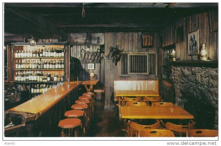 The Harrisburger 'Tack Room', Harrisburg PA Restaurant Bar Interior On C1950s/60s Vintage Postcard - Harrisburg