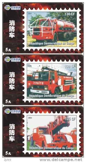 A04245 China Fire Engine 3pcs - Pompieri