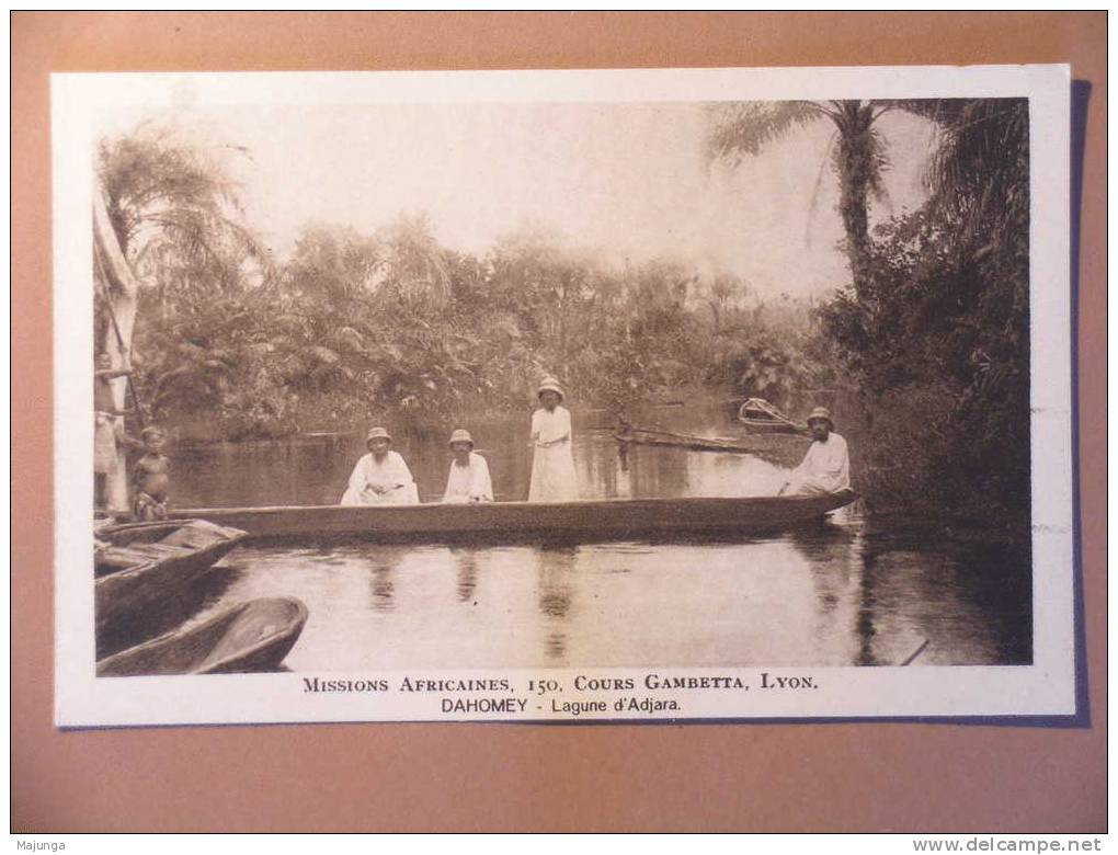 CPA - DAHOMEY - LAGUNE D' ADJARA - MISSIONS AFRICAINES - LYON - LEGER SEPIA - Dahome