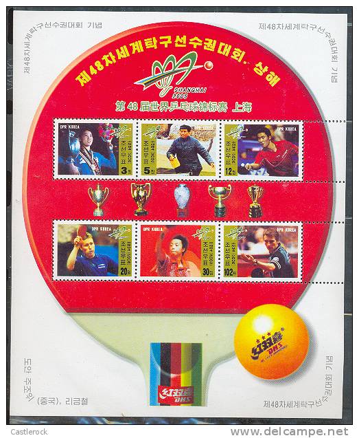 M)2005, KOREA,WORLD TABLE TENNIS,MNH,PERF.SHEET OF 6 STAMPS - Tennis