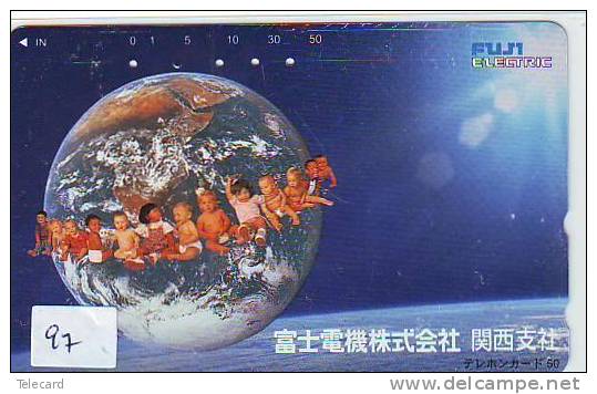 Télécarte Japon ESPACE (97) GLOBE * TERRESTRE * MAPPEMONDE * Telefonkarte Phonecard * Erdkugel Globus - Raumfahrt