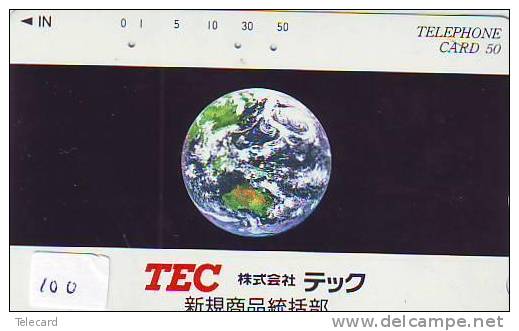 Télécarte Japon ESPACE (100)  GLOBE * TERRESTRE * MAPPEMONDE * Telefonkarte Phonecard JAPAN * Erdkugel Globus - Espacio