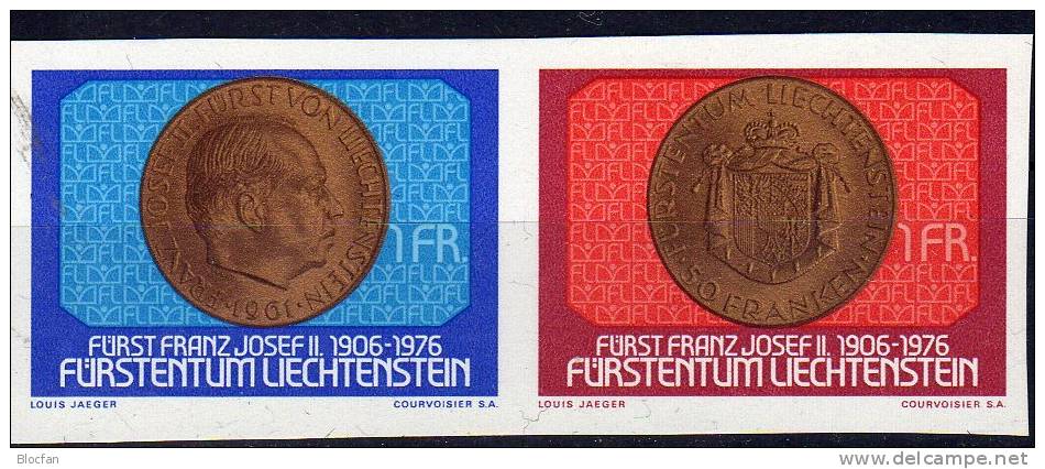 Fürst Franz Josef II.Liechtenstein 649/0,ZD+Block 10 ** 6€ Münzen Porträt Wappen Bloque Hb M/s Coins Sheet Bf Fürstentum - Münzen