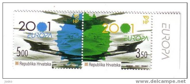 EUROPA CEPT 2001 . ( Croatie - 2. Timbres MNH** ) - Croatia - 2001
