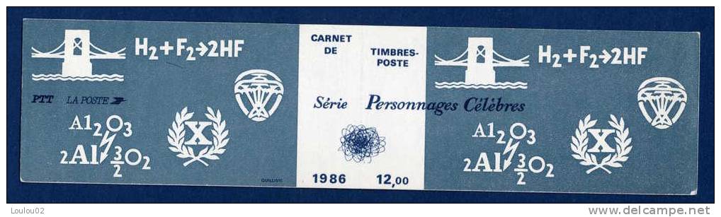 Carnet Personnages Celebres - France - 1986 - BC 2400A - Excellent état - Neuf** - Personaggi