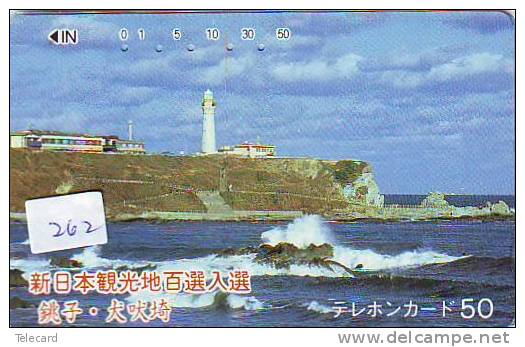 Telefonkarte Japan LEUCHTTURM (262) Télécarte Japon PHARE * VUURTOREN LIGHTHOUSE LEUCHTTURM FARO FAROL Phonecard - Lighthouses