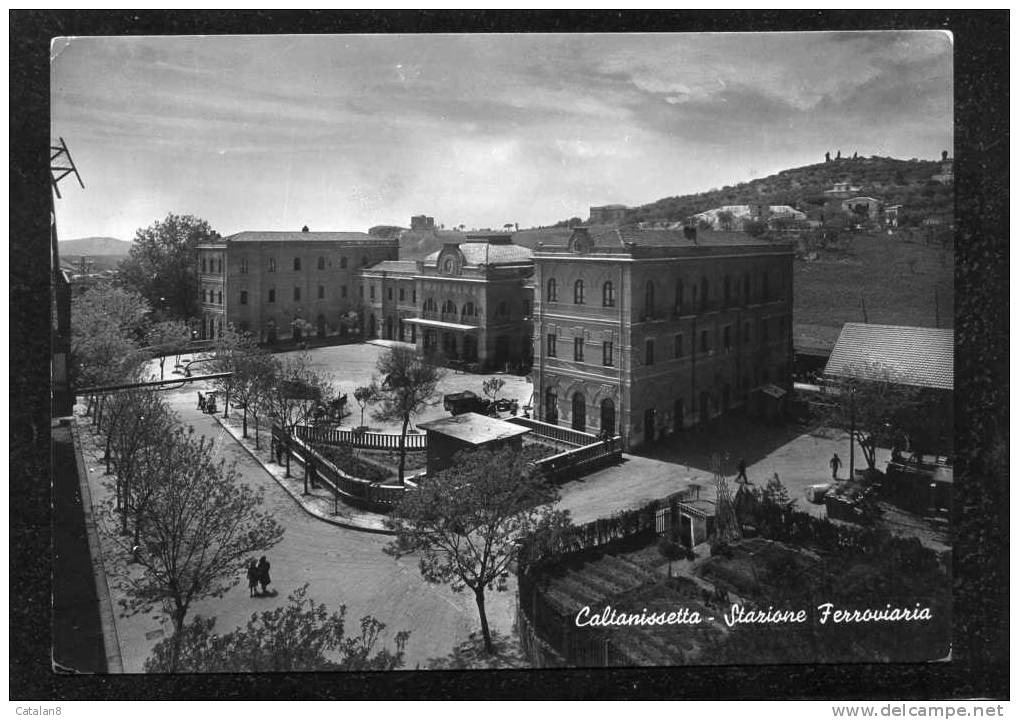 V0936 CARTOLINA ILLUSTRATA SICILIA CALTANISSETTA STAZIONE FERROVIARIA FG. V. - Caltanissetta