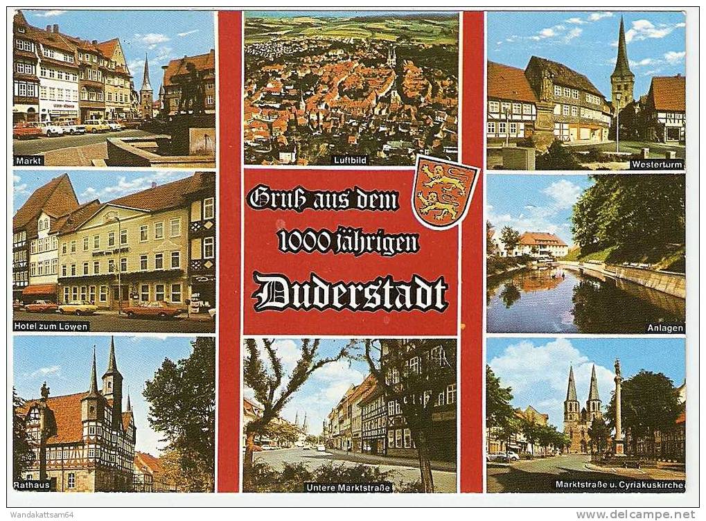 AK 517 Gruß Aus Dm 1000 Jährigen Duderstadt Mehrbild Mit Wappen 8 Bilder VW-Käfer Hotel Markt 14.9.89-17 3408 DUDERSTADT - Duderstadt