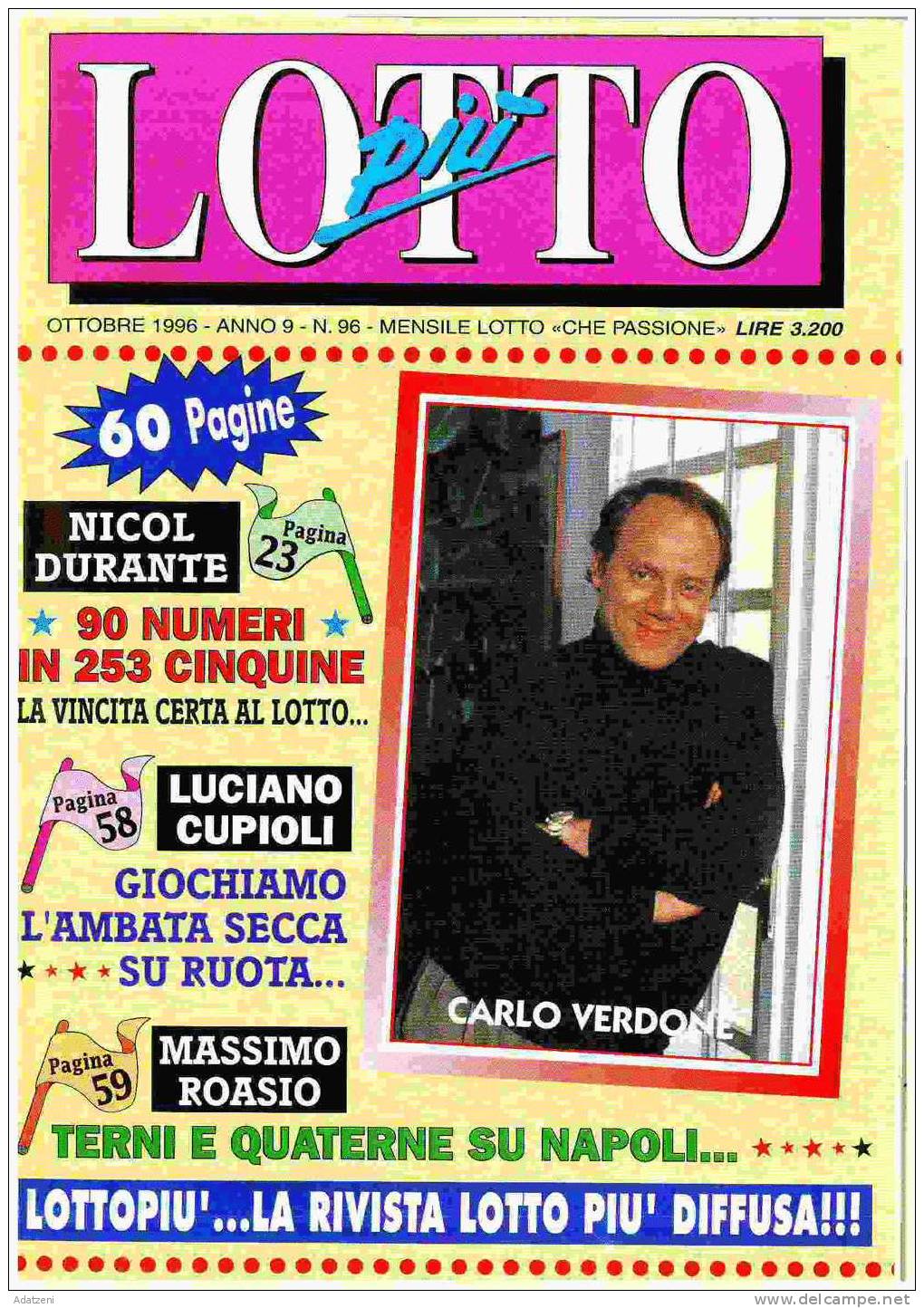 RIVISTA MENSILE LOTTO PIU' OTTOBRE 1996 ANNO 9 N 96 - Textes Scientifiques