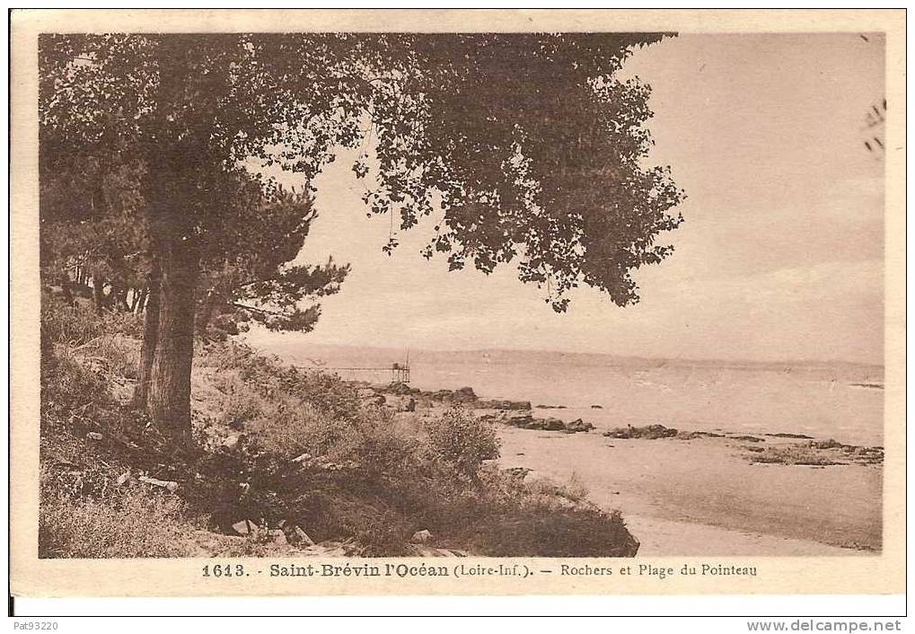 44 SAINT-BREVIN L´OCEAN N° 1613 Rochers Et Plage Du Pointeau / CPA Circulée 1935 / TBE - Saint-Brevin-l'Océan
