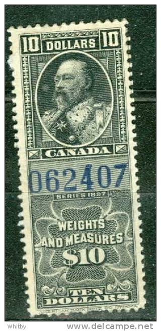 1897 $10 Weights And Measures Stamp #FWM56 - Fiscaux