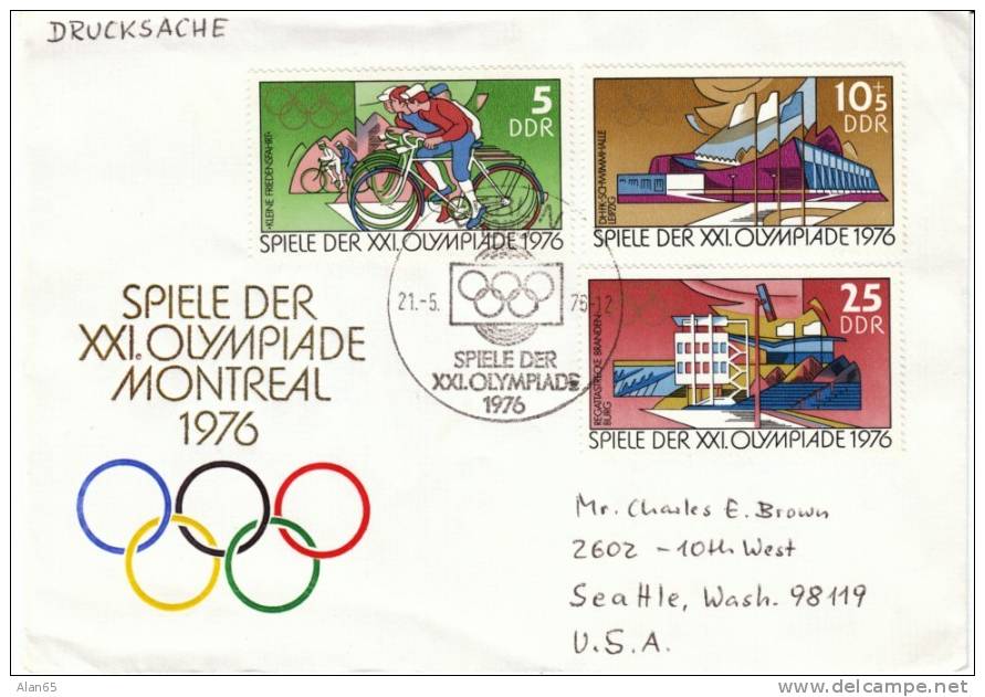 1976 Olympic Games ´Spiele Der Olympiade´ Berlin Postmark, Scott # 1722, 1724 & B178 - Covers & Documents