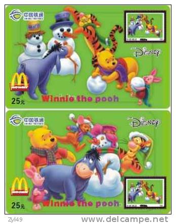 M01180 China Mcdonald's Disney Winnie The Pooh 2pcs - Alimentación