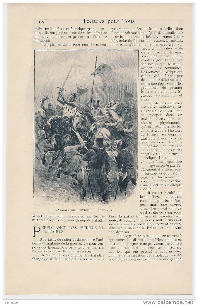 Feuillet Article Actualité De 1898 " L´AME De La FRANCE Sur Ses CHAMPS De BATAILLE" Par Gustave LARROUMET - Contes