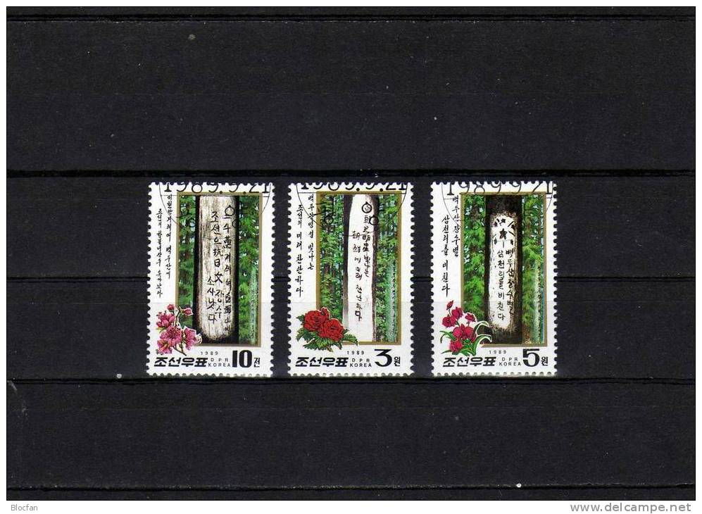 Anti-Japan-Losungen Auf Bäumen 1944 Korea 3056/8 Plus Paar O 54€ Baum Mit Inschriften Flora Forest Set Bf Corea Coree - Corea (...-1945)