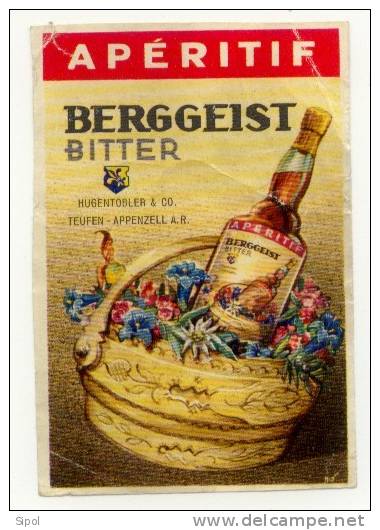 Etiquette " Apéritif Berggeist Bitter " - Alcohols