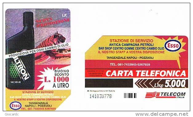 TELECOM ITALIA - CAT. C.& C2462 - ESSO: ANTICA CAMPAGNA PETROLI (NAPOLI.POZZUOLI) - USATA - Pubbliche Speciali O Commemorative