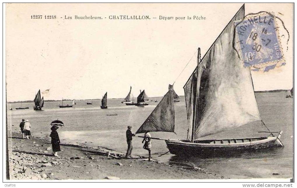 CPA CHARENTE MARITIME 17 CHATELAILLON  Départ Pour La Pêche Les Boucholeurs - Châtelaillon-Plage