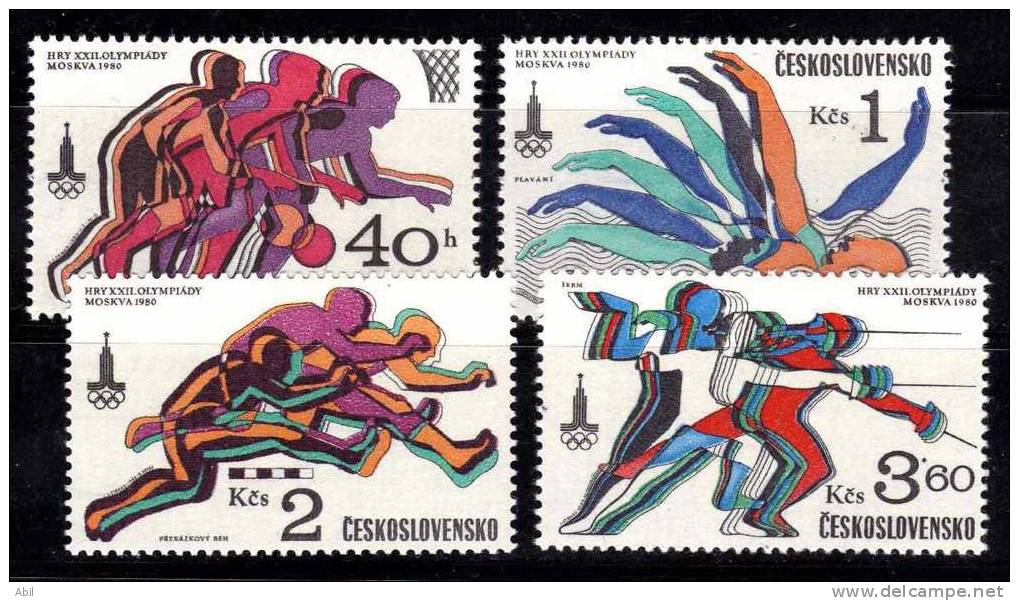 Tchécoslovaquie 1980 N°Y.T. : 2371 à 2374** - Unused Stamps