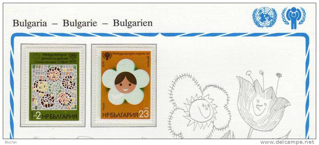 Gedenkblatt Zum Kinder-Jahr Bulgarien 2758+2798 ** 1€ Kinder Der Erde - Brieven En Documenten