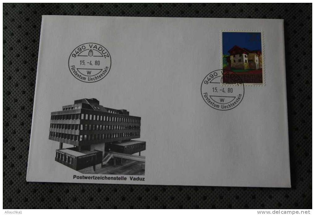 1980 LETTRE MAXIMUM LIECHTENSTEIN THEME DES BUREAUX DE POSTE  POSTWERTZEICHENSTELLE VADUZ - Lettres & Documents