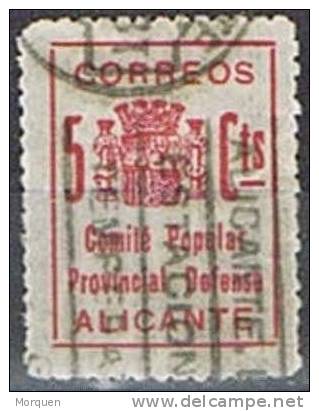 Viñeta Guerra Civil. ALICANTE, 5 Cts Rojo º - Spanish Civil War Labels
