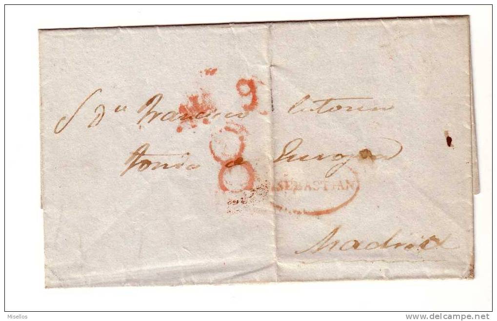 Sobre Prefilatélia Marca S.Sebastian Y Otras - ...-1850 Prephilately