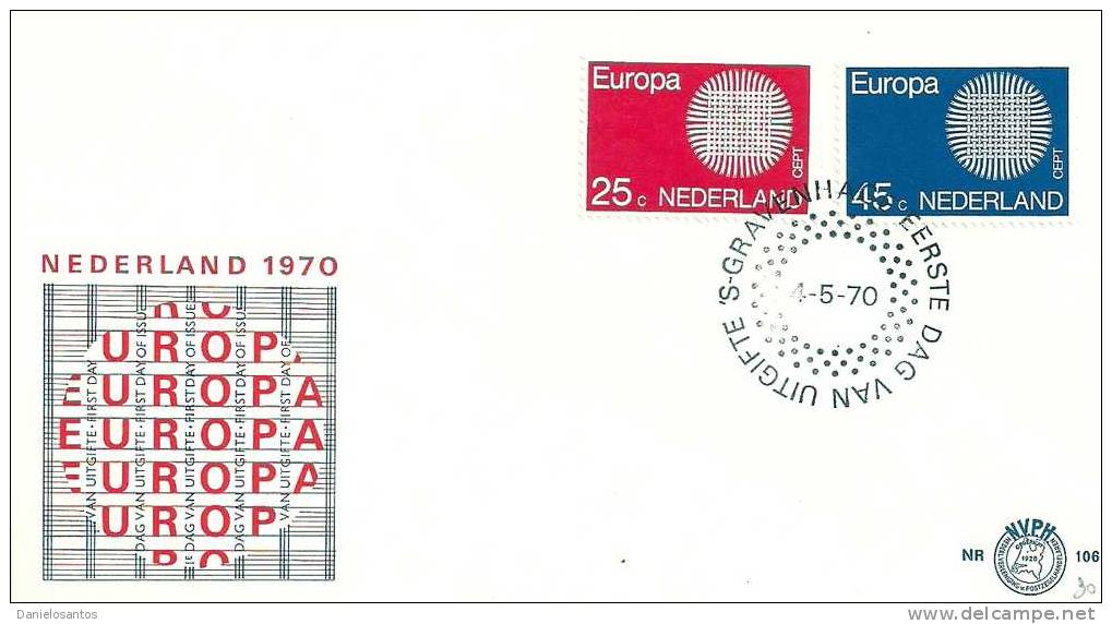 Netherlands 1970 FDC Europa CEPT - 1970