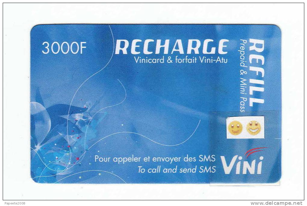 VINI Recharge De 3 000 F CFP - Bleue "cartonnée" - 4° SERIE - LUXE - Frans-Polynesië