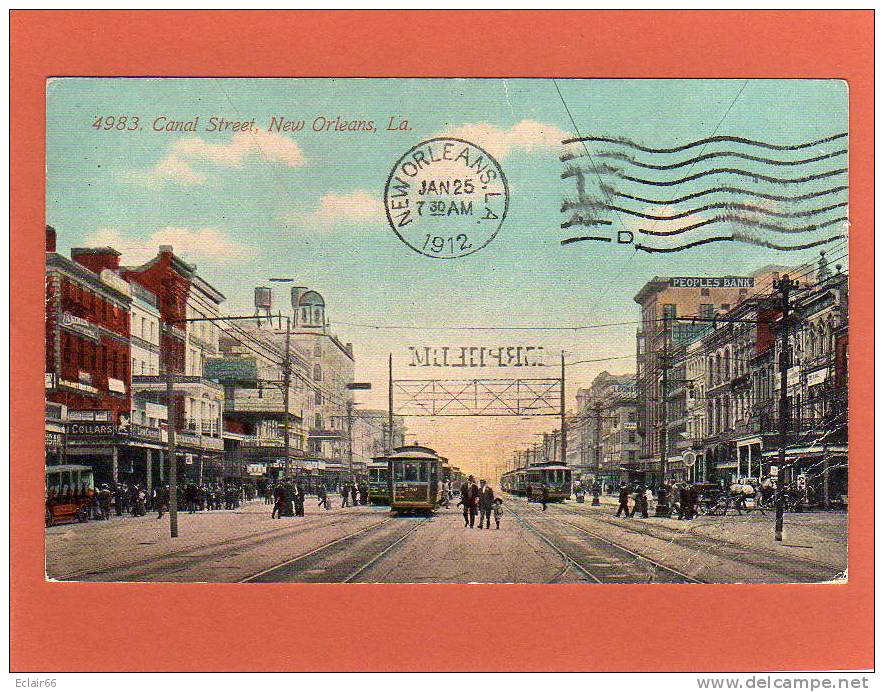 LA  NEW ORLEANS 1912     -CANAL STREET, NORTH SIDE  Cpa   Trés Animée - New Orleans