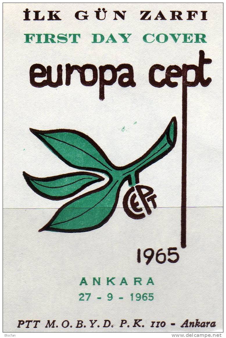 Europa-Ausgabe 1965 Türkei 1961/2+ FDC O 14€ Zweig Mit Frucht CEPT Gemeinschaft-Ausgabe Flora Set Turkey Cover Of EUROPE - FDC