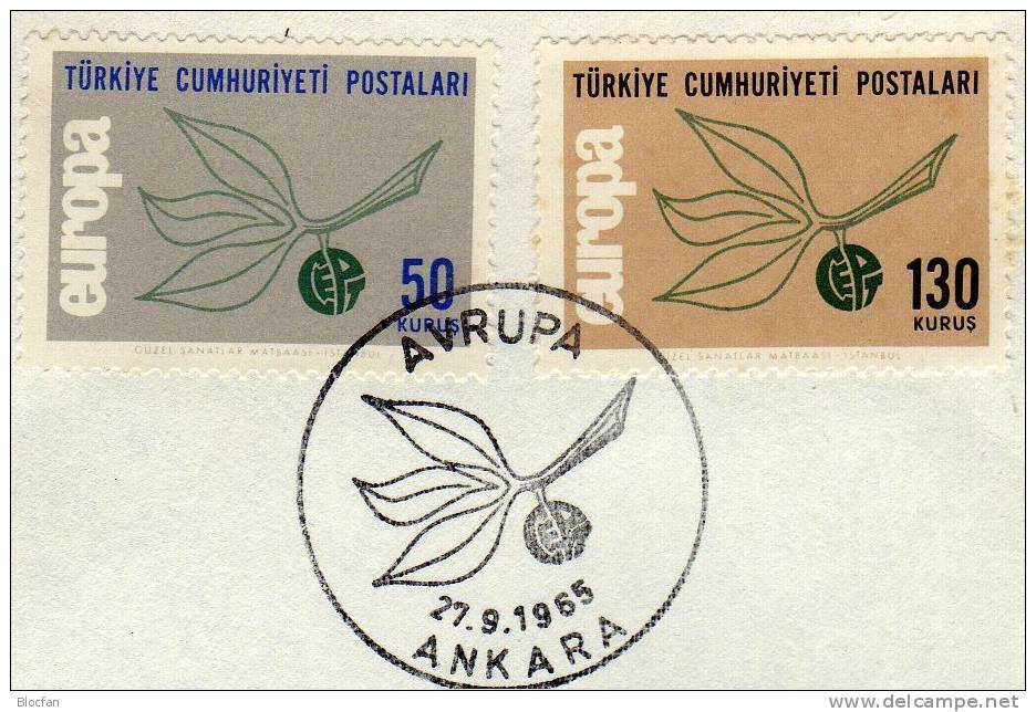 Europa-Ausgabe 1965 Türkei 1961/2+ FDC O 14€ Zweig Mit Frucht CEPT Gemeinschaft-Ausgabe Flora Set Turkey Cover Of EUROPE - FDC