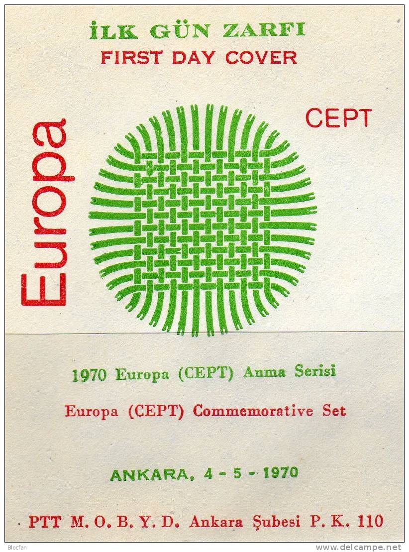 Europa-Ausgabe 1970 Türkei 2179/0 Plus FDC O 9€ Sonnen-Geflecht Mit  CEPT Set Of Turkey Cover Of EUROPE - Lettres & Documents